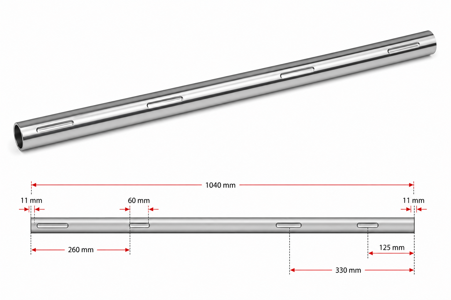 ACHSE 1040x40x3mm EXTRA SOFT 5 KEYS